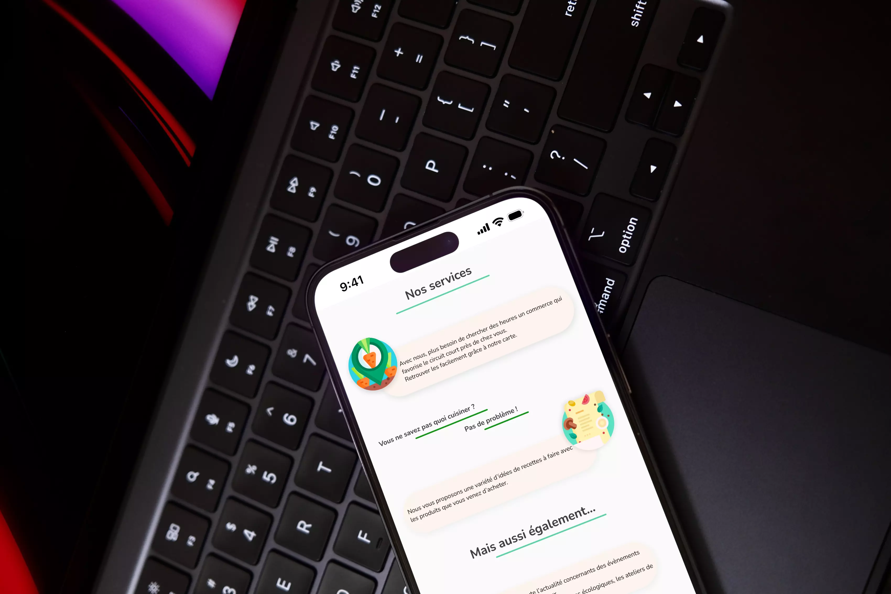 Présentation iphone site web Goût Local