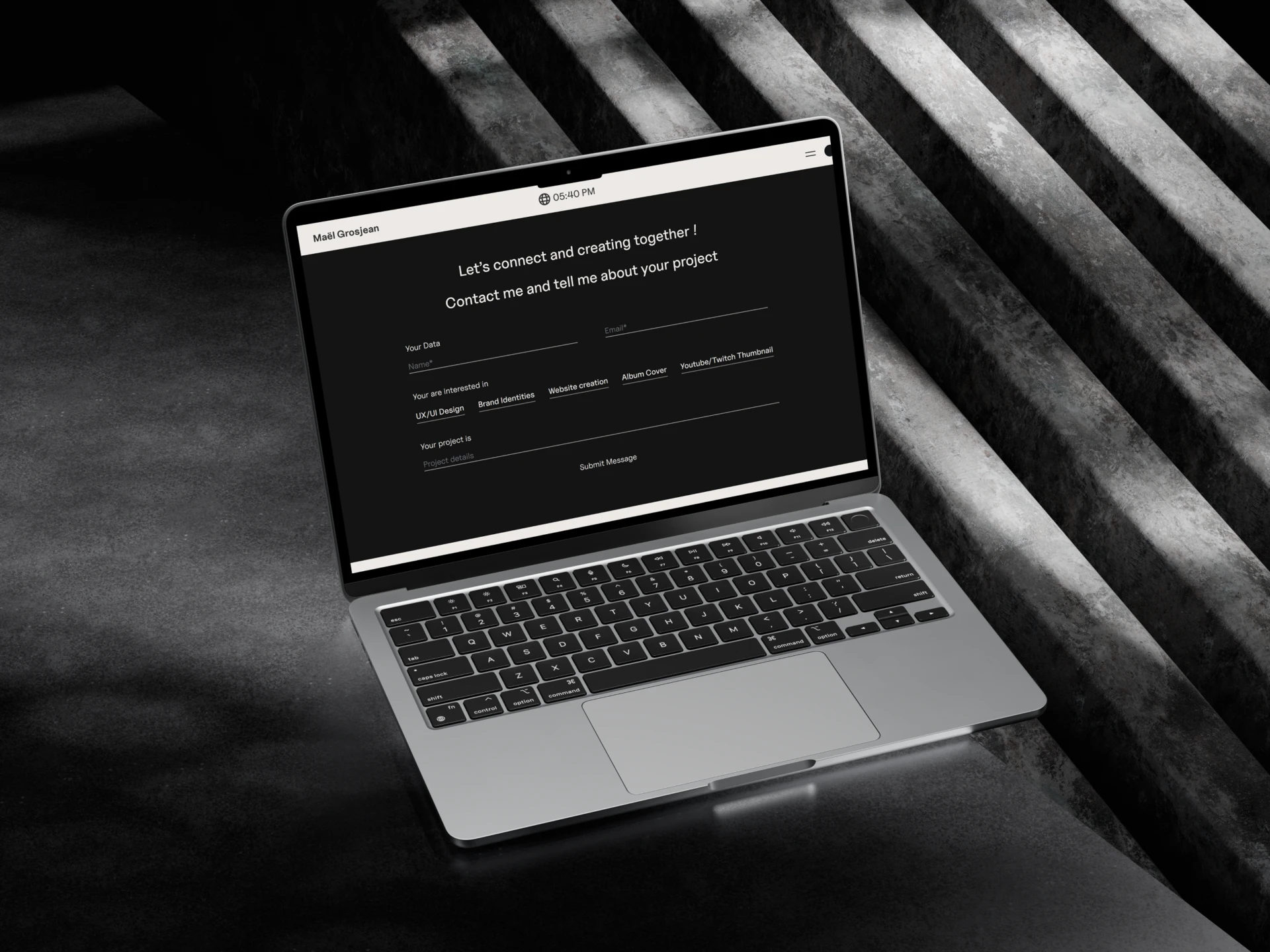 Portfolio Maël G mockup macbook
