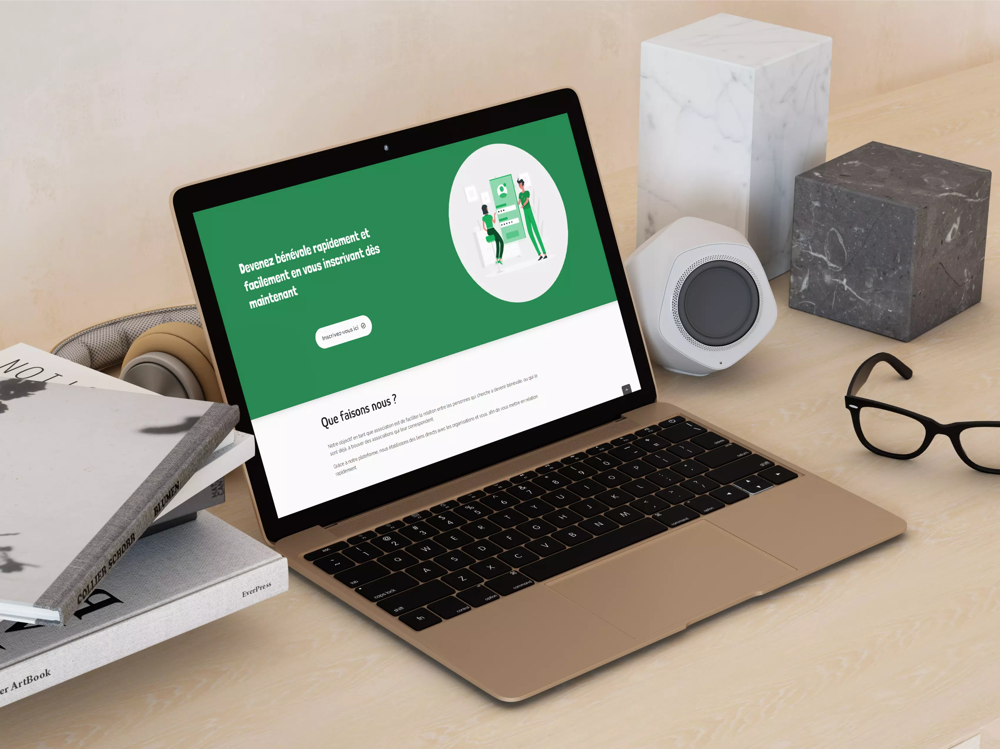 Volont'here mockup pc portable